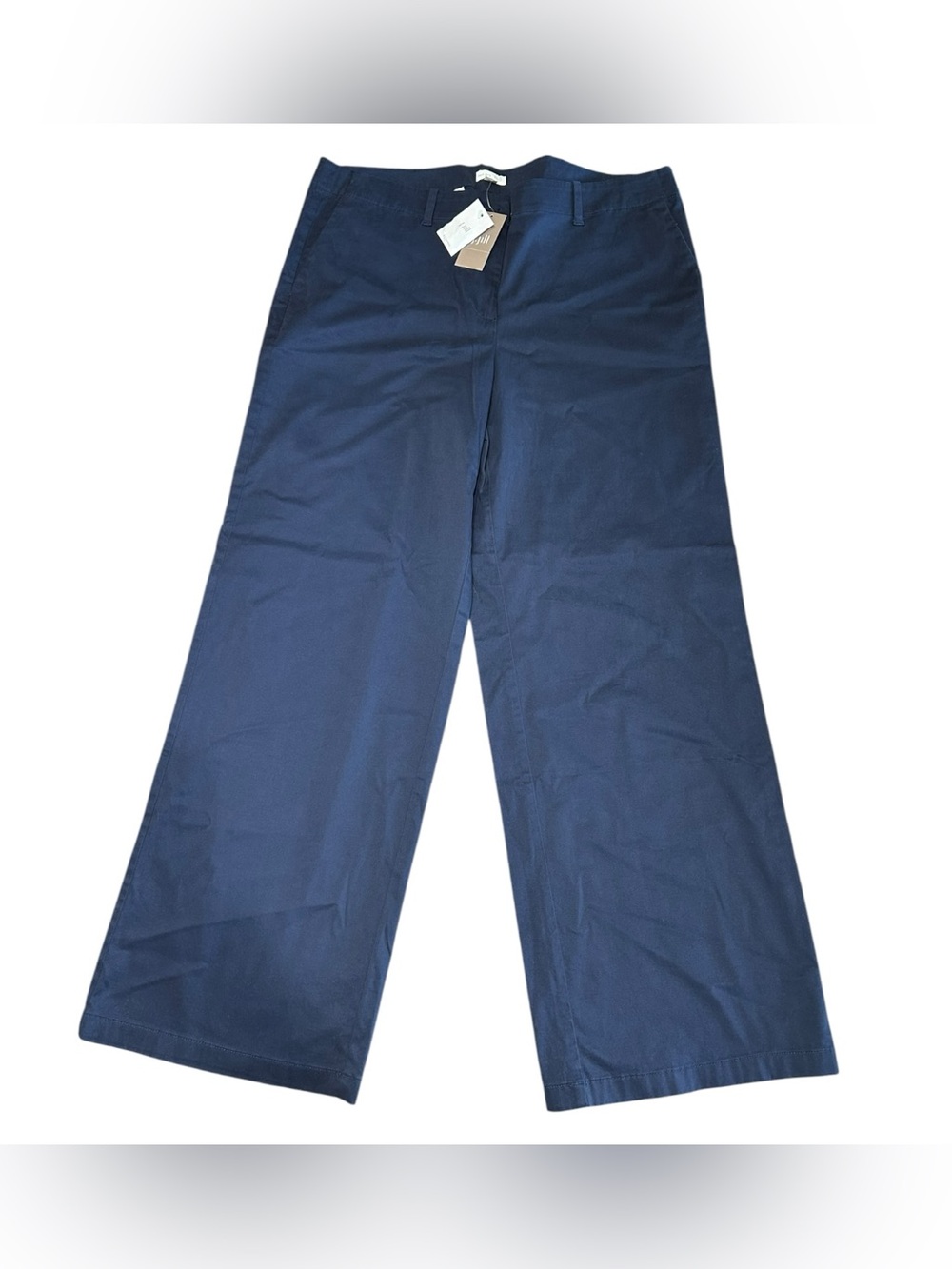 J. Jill Live-In Chino Pants Size 16 NWT Navy Blue Wide Leg Stretch Soft